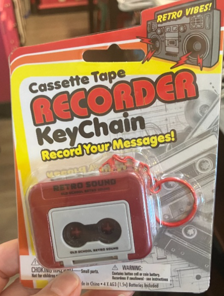 2" Cassette Tape Recorder Keychain