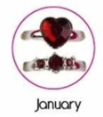 Kid's Adjustable Birthstone Ring - Center Stone with Baguettes
