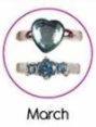 Kid's Adjustable Birthstone Ring With Hearts