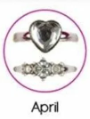 Kid's Adjustable Birthstone Ring - Center Stone with Baguettes