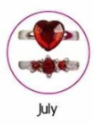 Kid's Adjustable Birthstone Ring - Center Stone with Baguettes