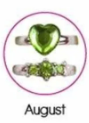 Kid's Adjustable Birthstone Ring - Center Stone with Baguettes