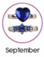 Kid's Adjustable Birthstone Ring With Hearts