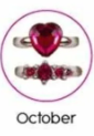 Kid's Adjustable Birthstone Ring - Center Stone with Baguettes