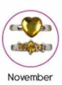 Kid's Adjustable Birthstone Ring With Hearts