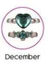 Kid's Adjustable Birthstone Ring With Hearts