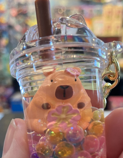 Capybara Boba Floaty Key Charm
