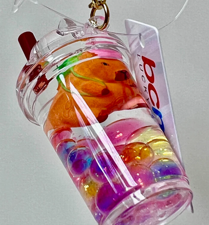 Capybara Boba Floaty Key Charm