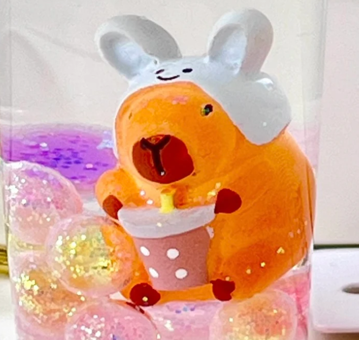 Capybara Boba Floaty Key Charm