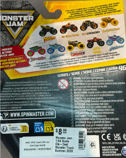 Monster Jam, Official 1:64 Scale Die-Cast Monster Trucks Summer 2026