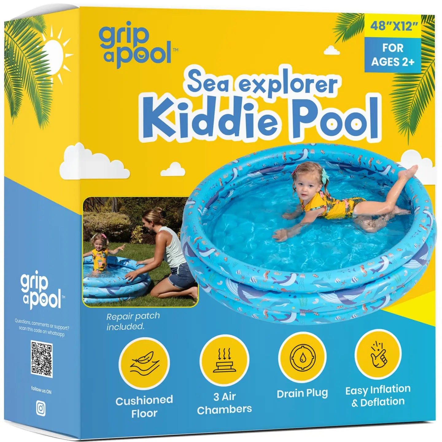 GRIP A POOL - Sea Explorer 48" Kiddie Pool