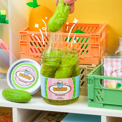 Kawaii Shimmery Pickle Clear Slime