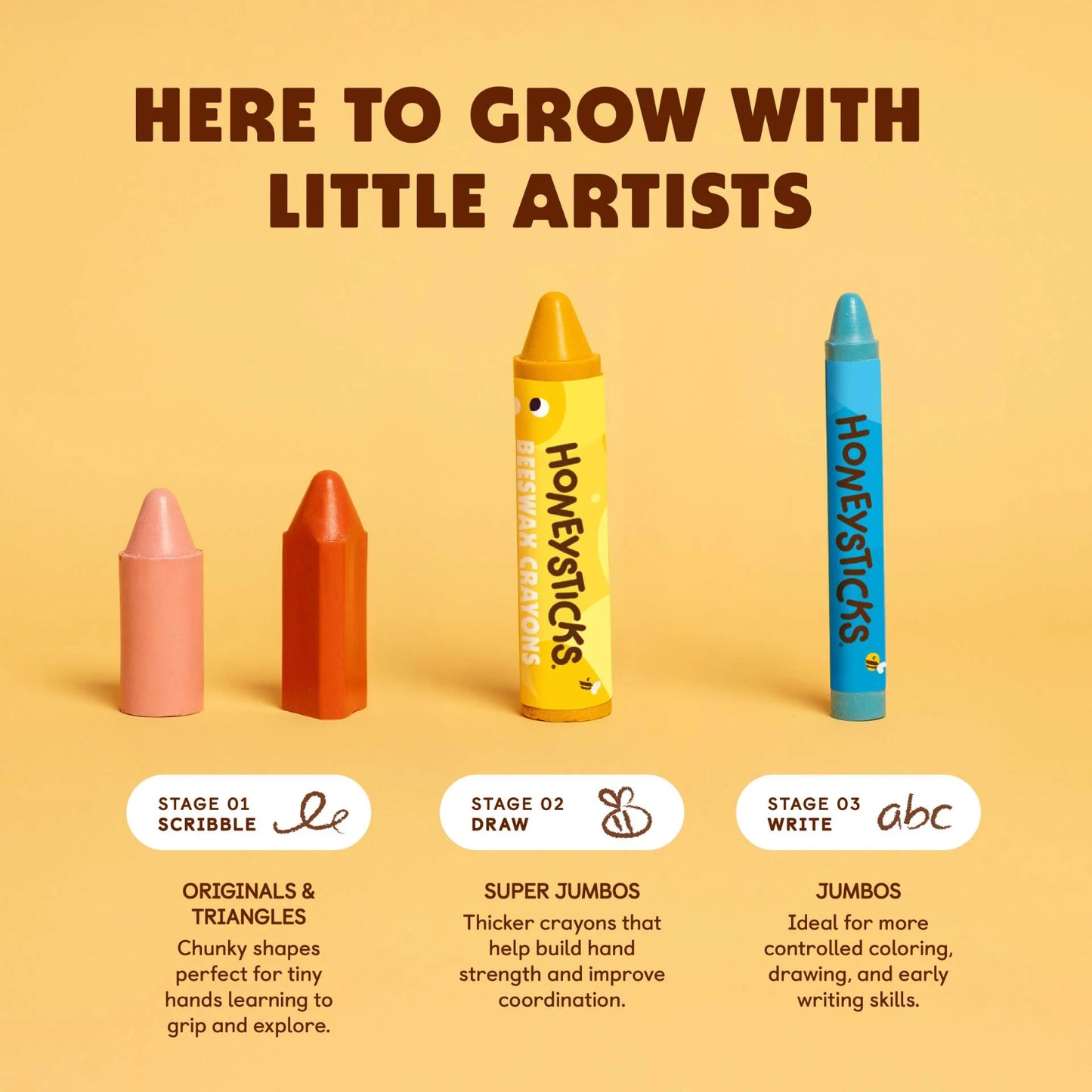 Honeysticks Beeswax Crayons, Original