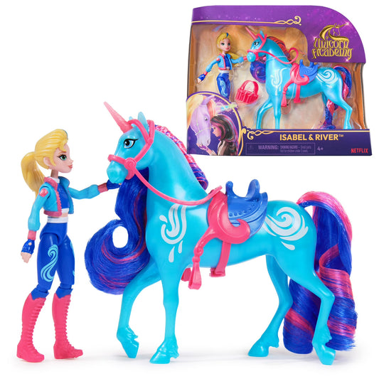 Unicorn Academy Train & Glow Isabel & River Collectable Play Set