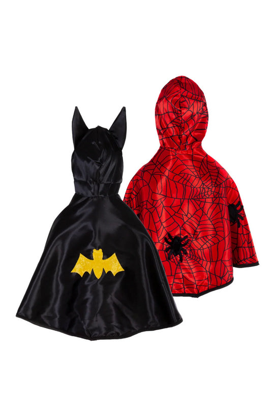 Reversible Spider/Bat Toddler Cape, Size 12-24m