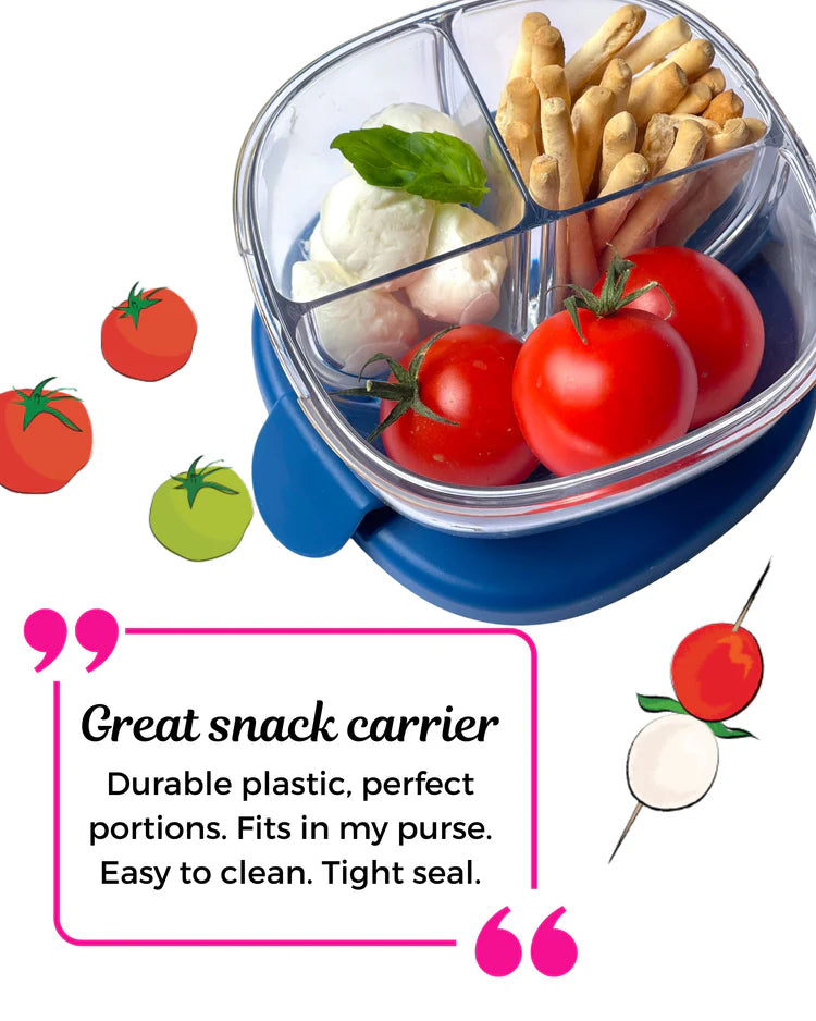Leakproof Snack Bowl with 3 Compartment