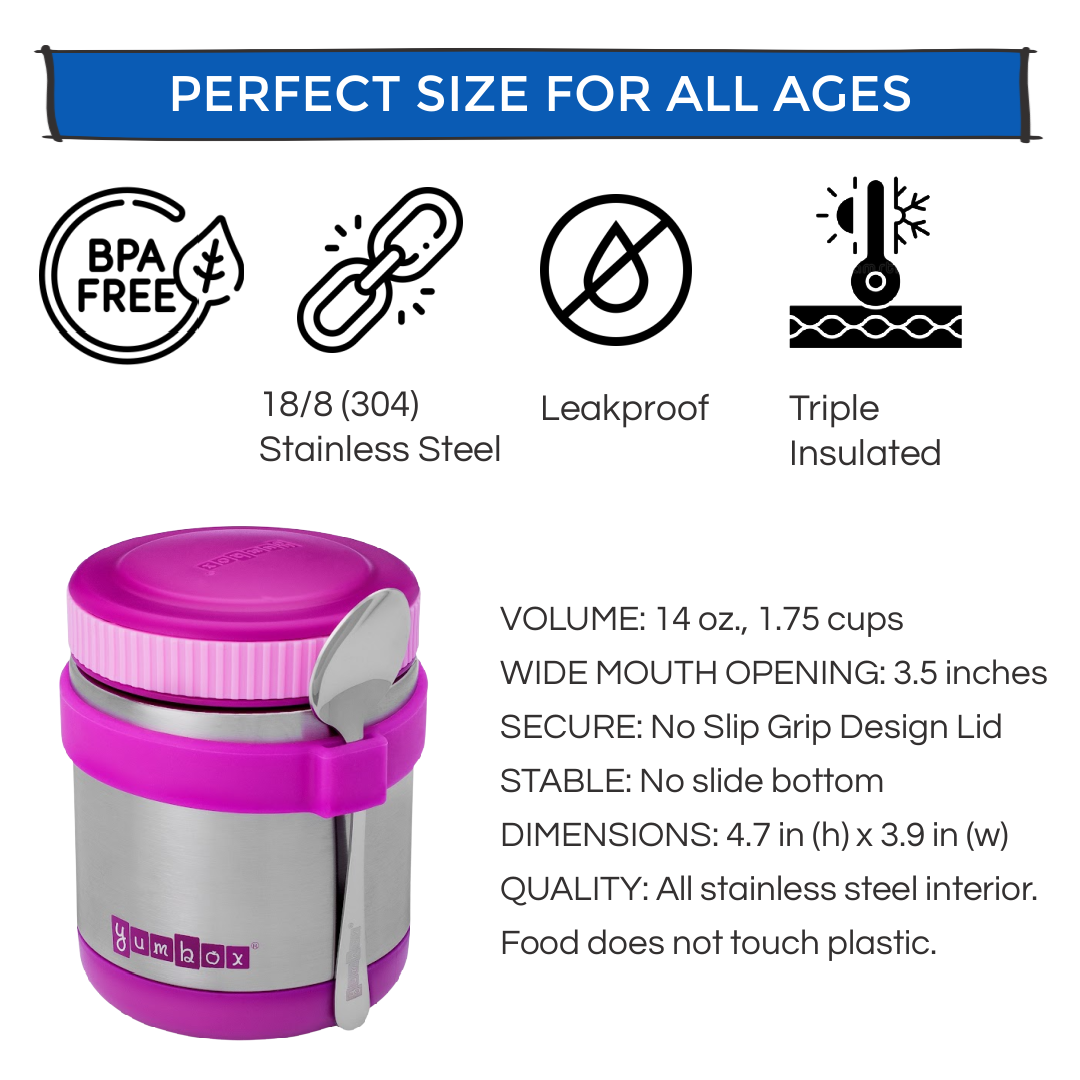 Thermal Food Jar For Hot Lunch - Yumbox Zuppa with Spoon