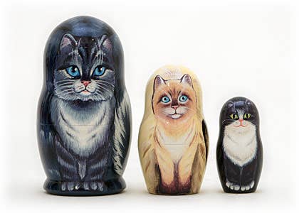 House Cats Nesting Doll 3pc.-3.5"