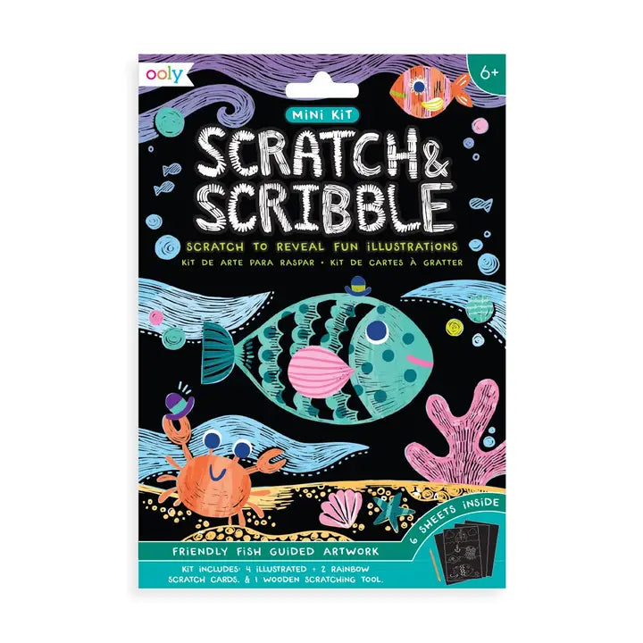 Ooly Mini Scratch & Scribble Art Kit: Friendly Fish