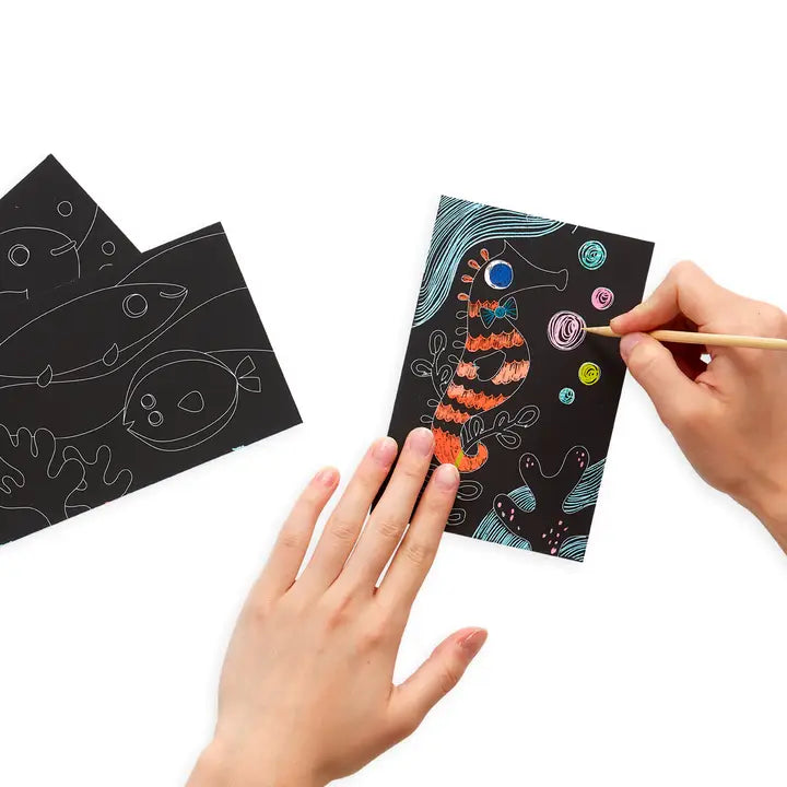 Ooly Mini Scratch & Scribble Art Kit: Friendly Fish