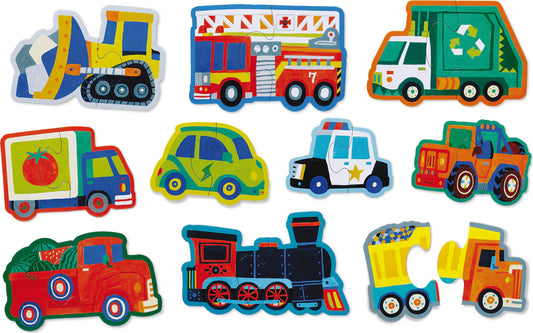 Let’s Begin 2 Piece Puzzle Set -  Vehicles