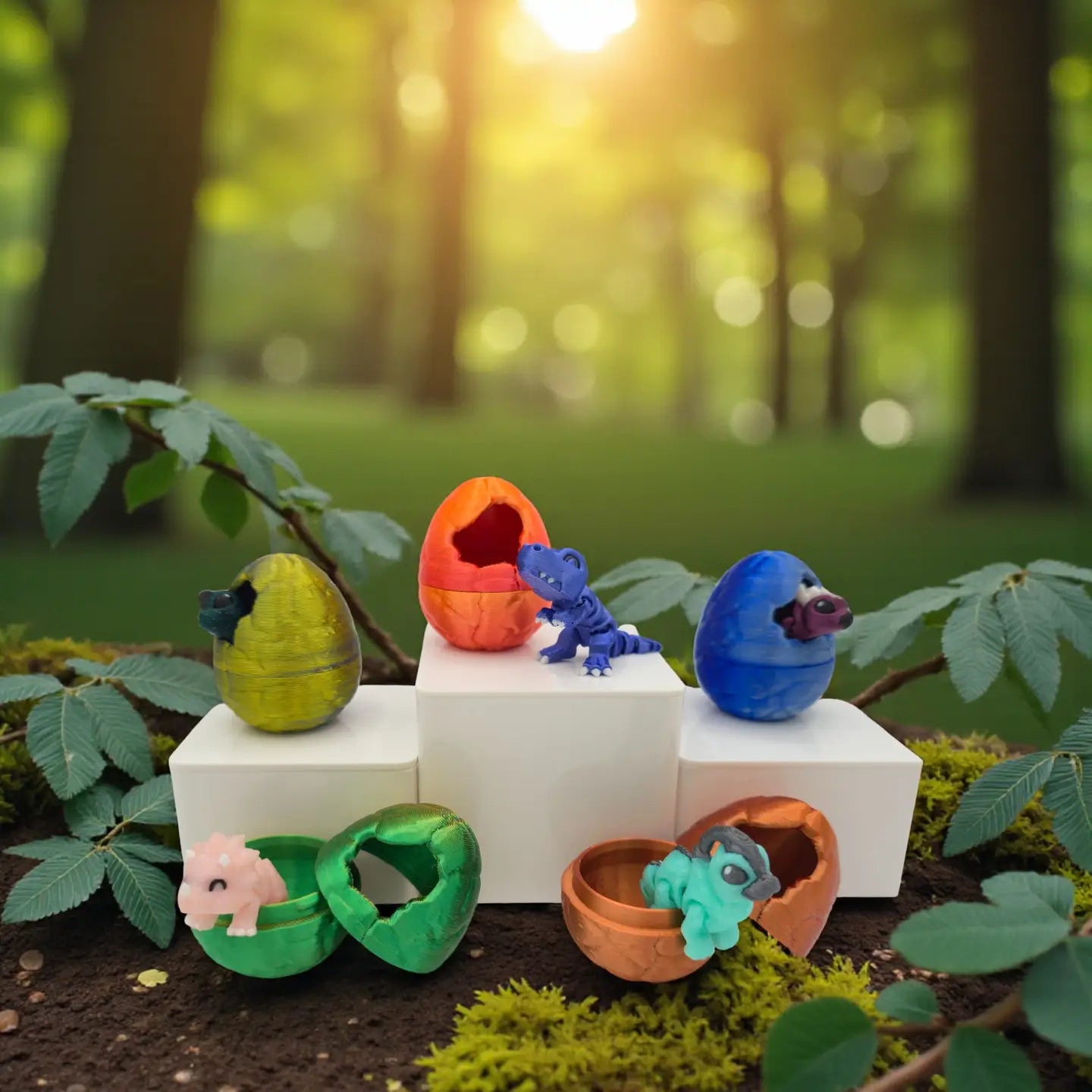 3D Printed Articulated Dino Toy - Peek-A-Saur