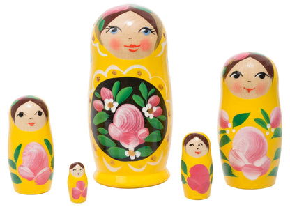 Yellow Art Nesting Doll 5pc./4" - Little Pickles Toy Store