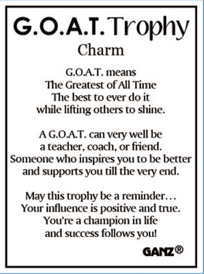 G.O.A.T. Trophy Pocket Charm