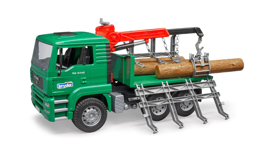 MAN Timber Truck with Loading Crane and 3 Trunks