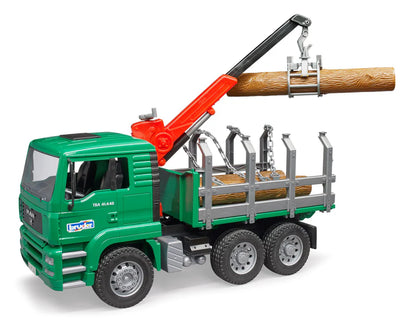 MAN Timber Truck with Loading Crane and 3 Trunks - Little Pickles Toy Store