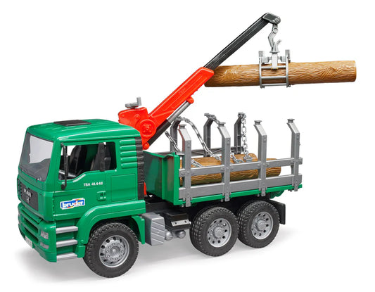 MAN Timber Truck with Loading Crane and 3 Trunks