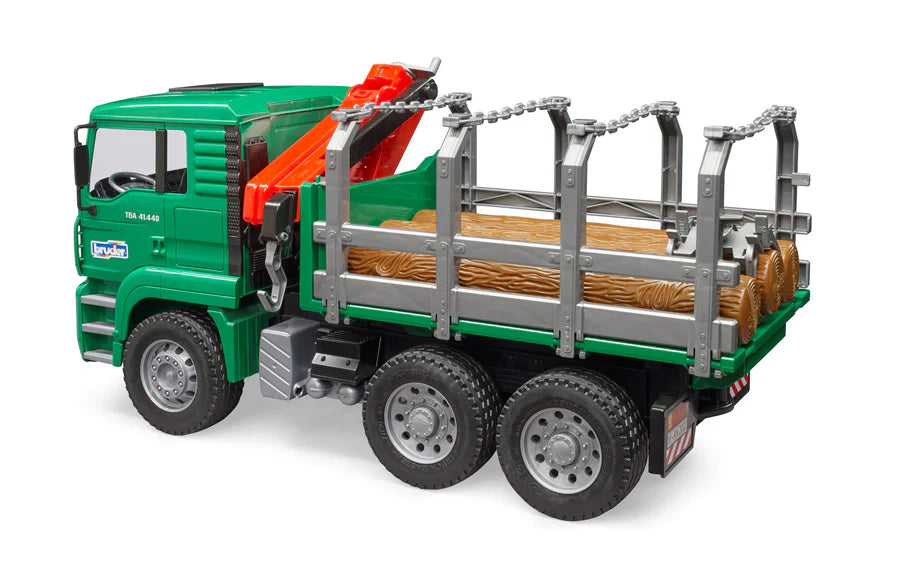 MAN Timber Truck with Loading Crane and 3 Trunks