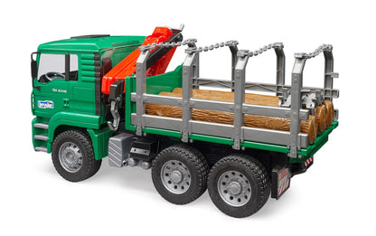 MAN Timber Truck with Loading Crane and 3 Trunks - Little Pickles Toy Store