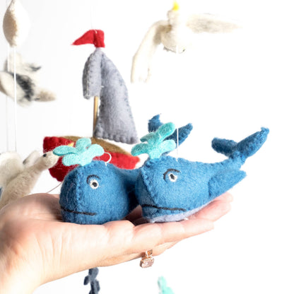 Mobile - Whale and Sailboat - Little Pickles Toy Store