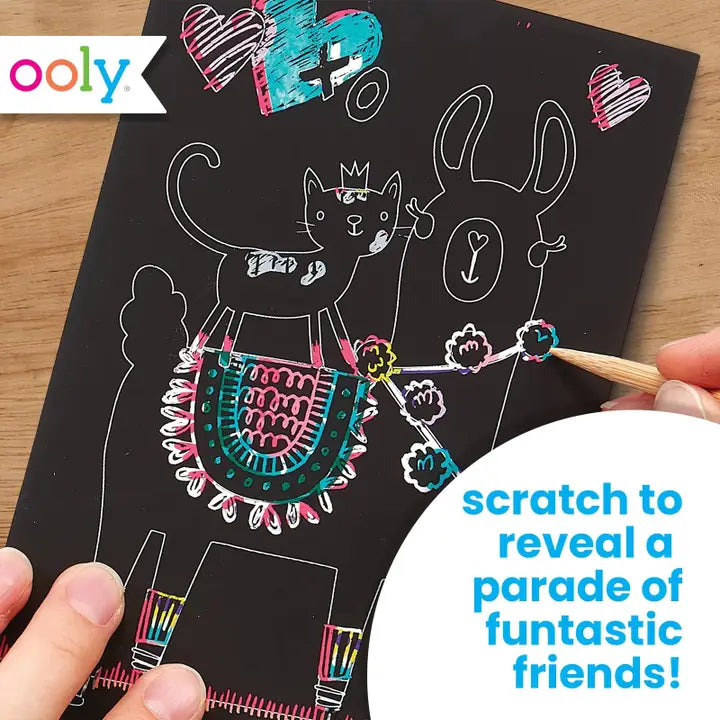 Ooly Mini Scratch & Scribble Art Kit: Funtastic Friends