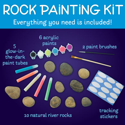 Glow-in-the-Dark Rock Painting Kit - Little Pickles Toy Store