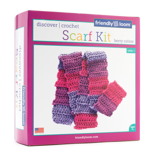 Discover Crochet Scarf Kit - Berry