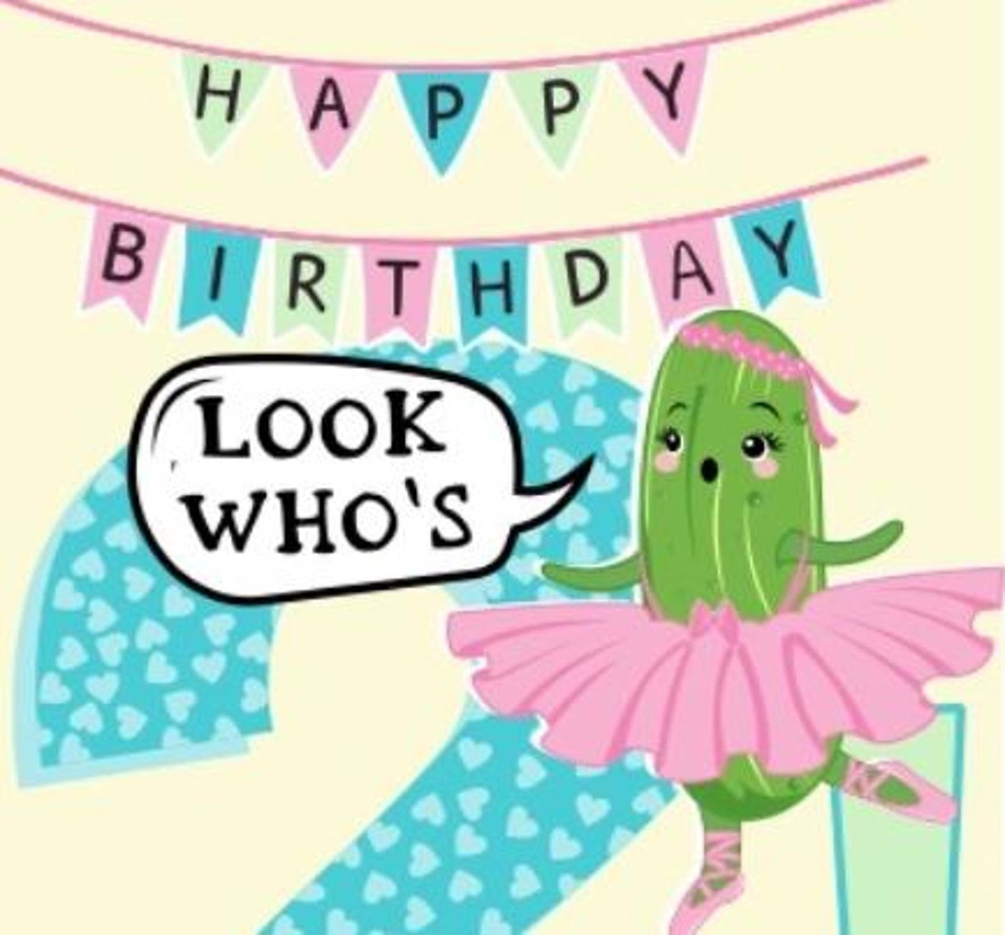 Look Who's 2 Birthday Card - Ballerina Pickle