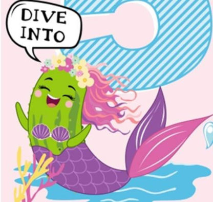 Dive Into 5 Birthday Card - Mermaid Pickle