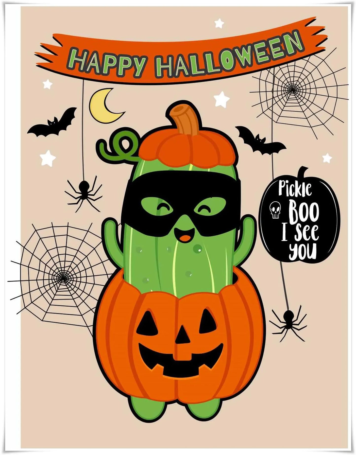 Pickle Boo Happy Halloween Card