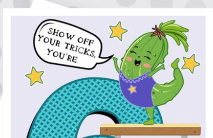 Little Pickles # 6 Birthday Card - Girl Pickle