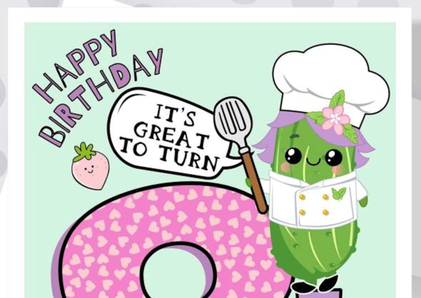 Little Pickles # 8 Birthday Card - Girl Pickle