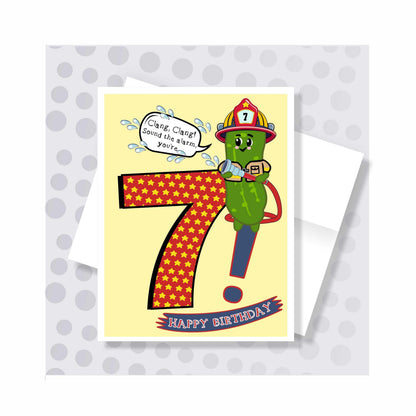 Little Pickles # 7 Birthday Card - Boy Pickle