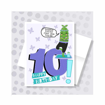 Little Pickles # 10 Birthday Card - Girl Pickle