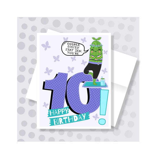 Little Pickles # 10 Birthday Card - Girl Pickle