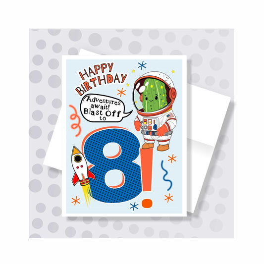 Little Pickles # 8 Birthday Card - Boy Pickle