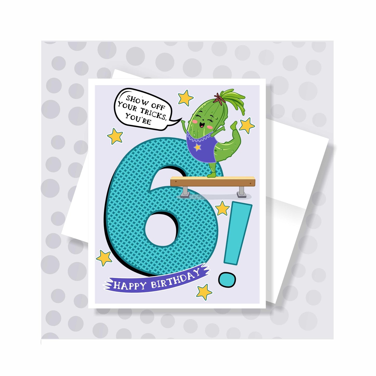 Little Pickles # 6 Birthday Card - Girl Pickle