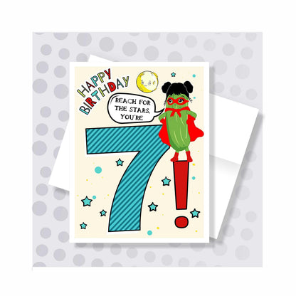 Little Pickles # 7 Birthday Card - Girl Pickle