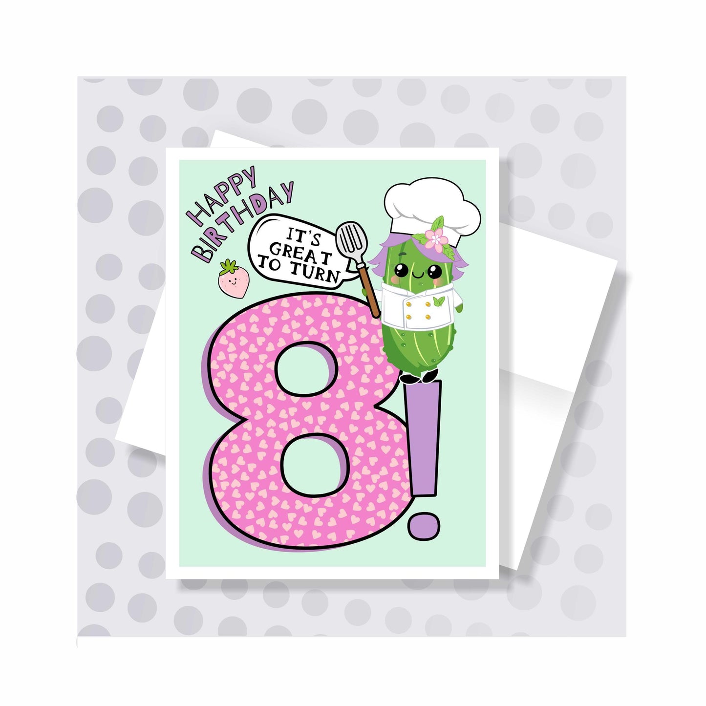 Little Pickles # 8 Birthday Card - Girl Pickle