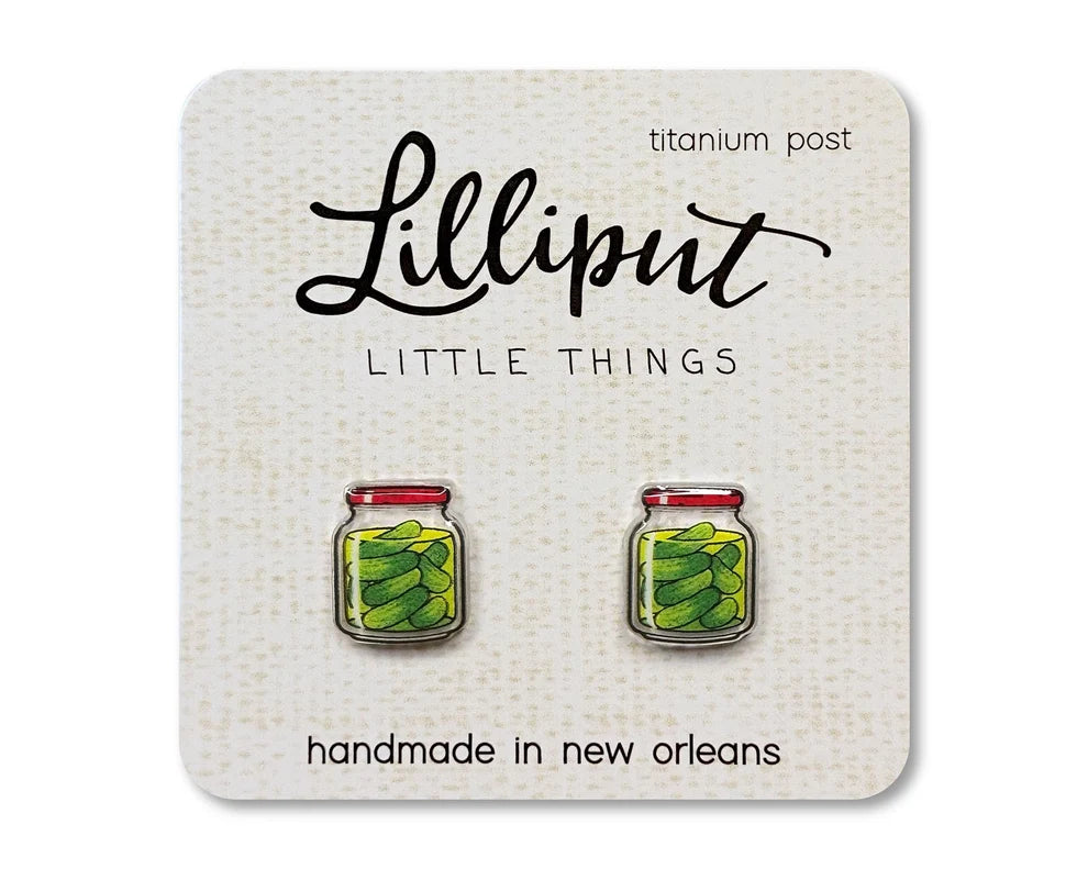 Lilliput Pickle Jar Earrings